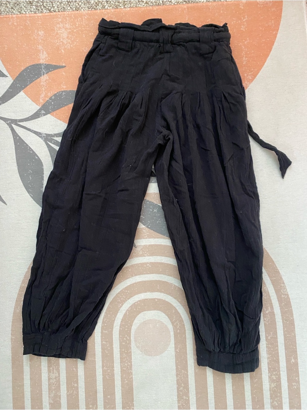 Free People Black Button-Front Harem Pants - Picture 3 of 3